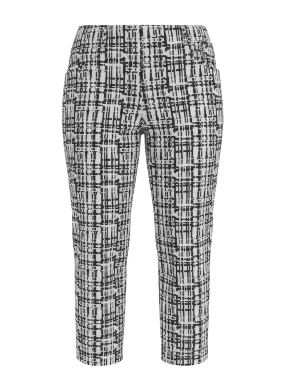 Insight Black and White Grid Cropped Ankle Pants